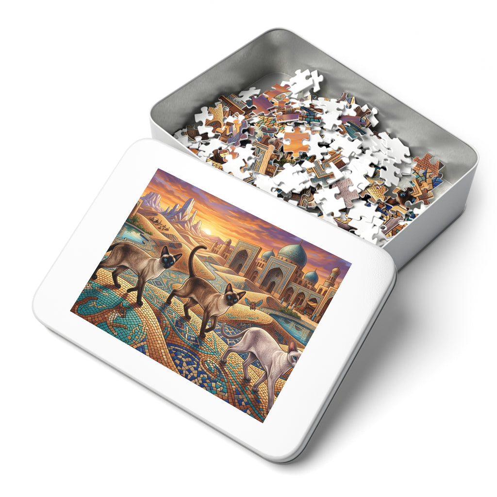 Siamese Cat Desert Palace Mosaic Dunes Jigsaw Puzzle