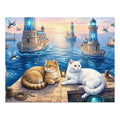 British Shorthair Lighthouse Ship Harbor Jigsaw Puzzle
