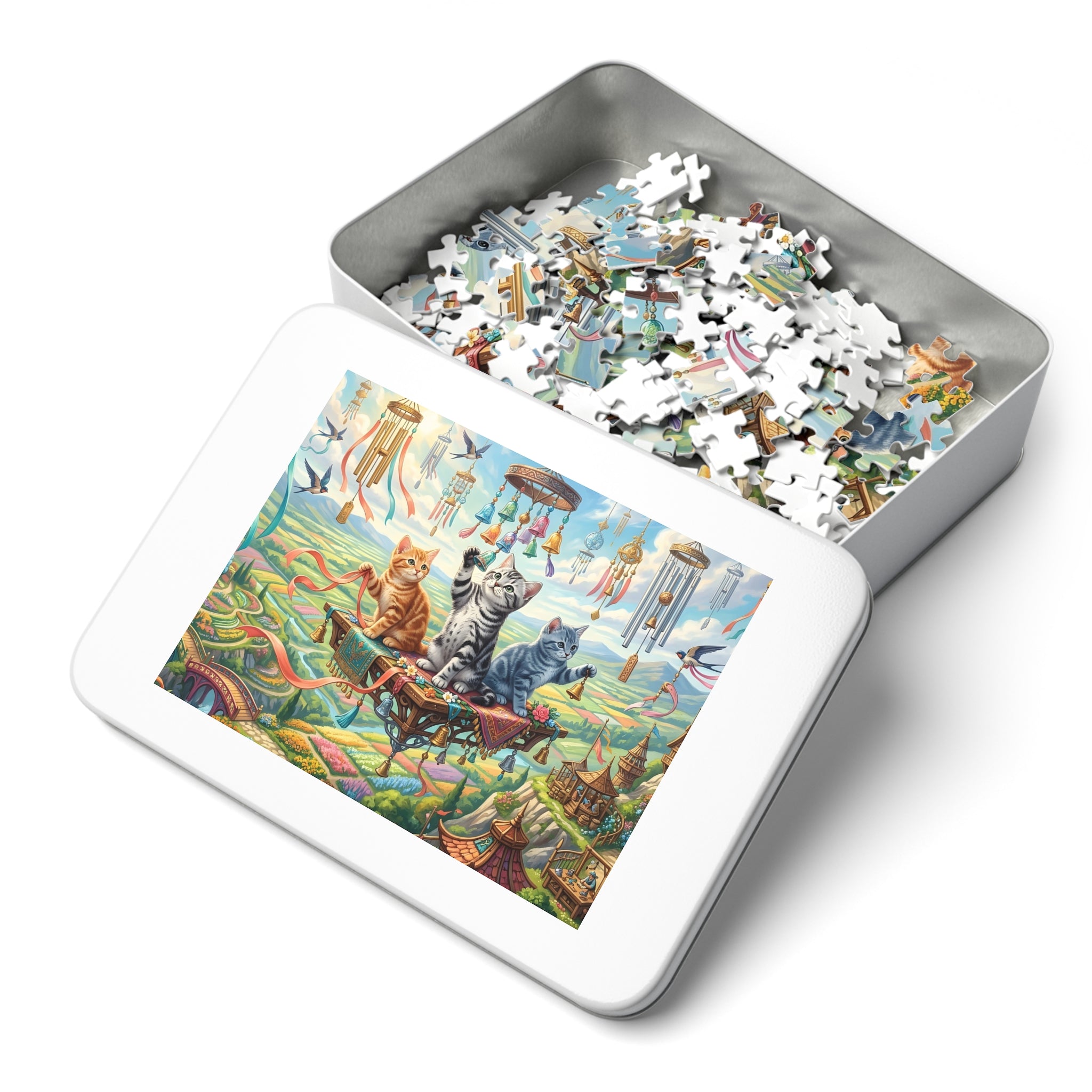 American Shorthair Kitten Wind Chime Valley Jigsaw Puzzle