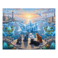American Shorthair Cat Crystal Paper Boat Waterfalls Coastal Harbor Jigsaw Puzzle