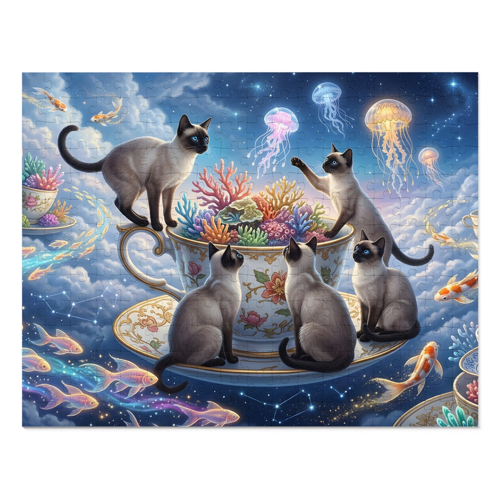 Seal Point Siamese Celestial Teacup Jigsaw Puzzle