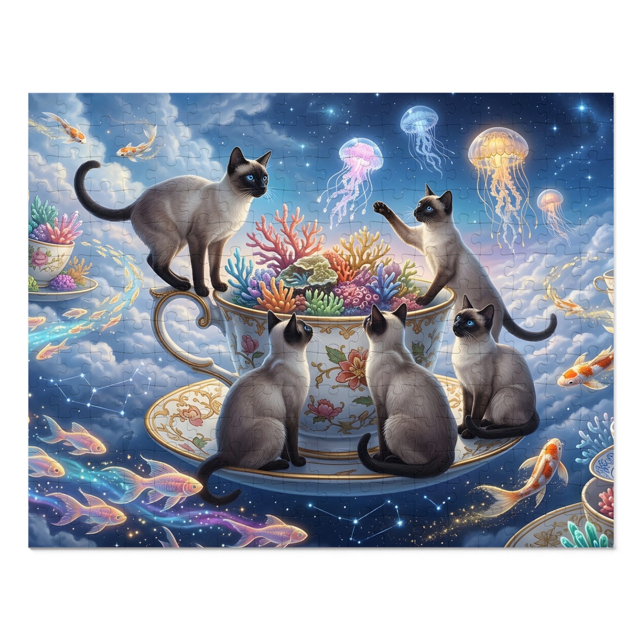 Seal Point Siamese Celestial Teacup Jigsaw Puzzle