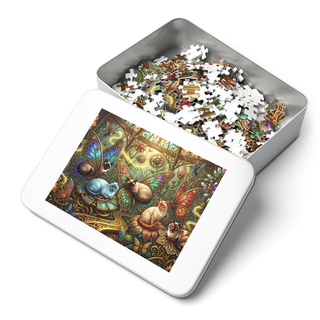 Siamese Steampunk Butterfly Conservatory Jigsaw Puzzle