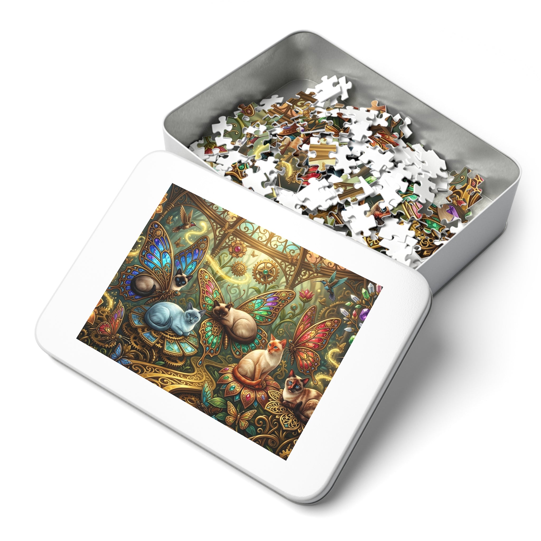 Siamese Steampunk Butterfly Conservatory Jigsaw Puzzle