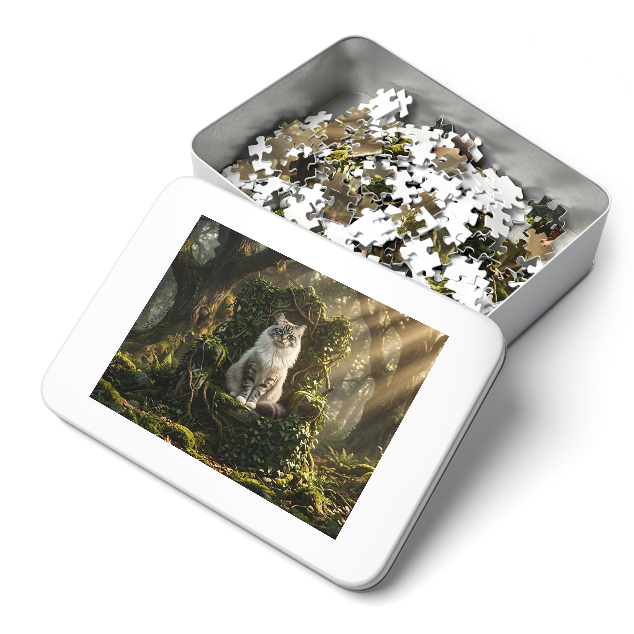 Seal Lynx Point Ragdoll Mossy Forest Throne Jigsaw Puzzle