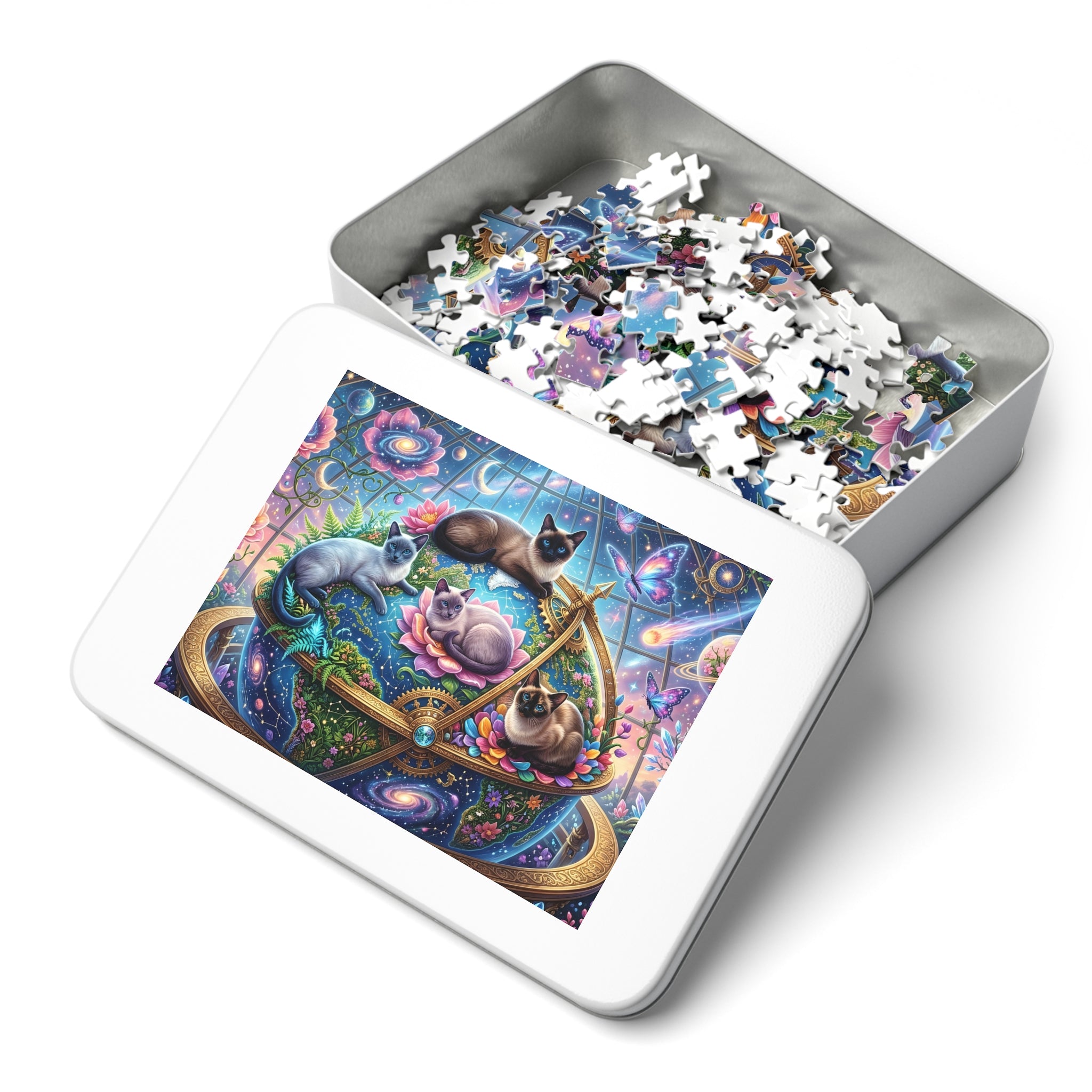 Multicolor Siamese Cosmic Globe Jigsaw Puzzle