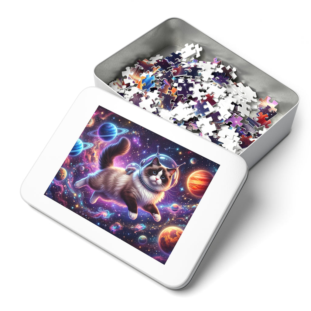 Seal Bicolor Ragdoll Astronaut Outer Space Jigsaw Puzzle