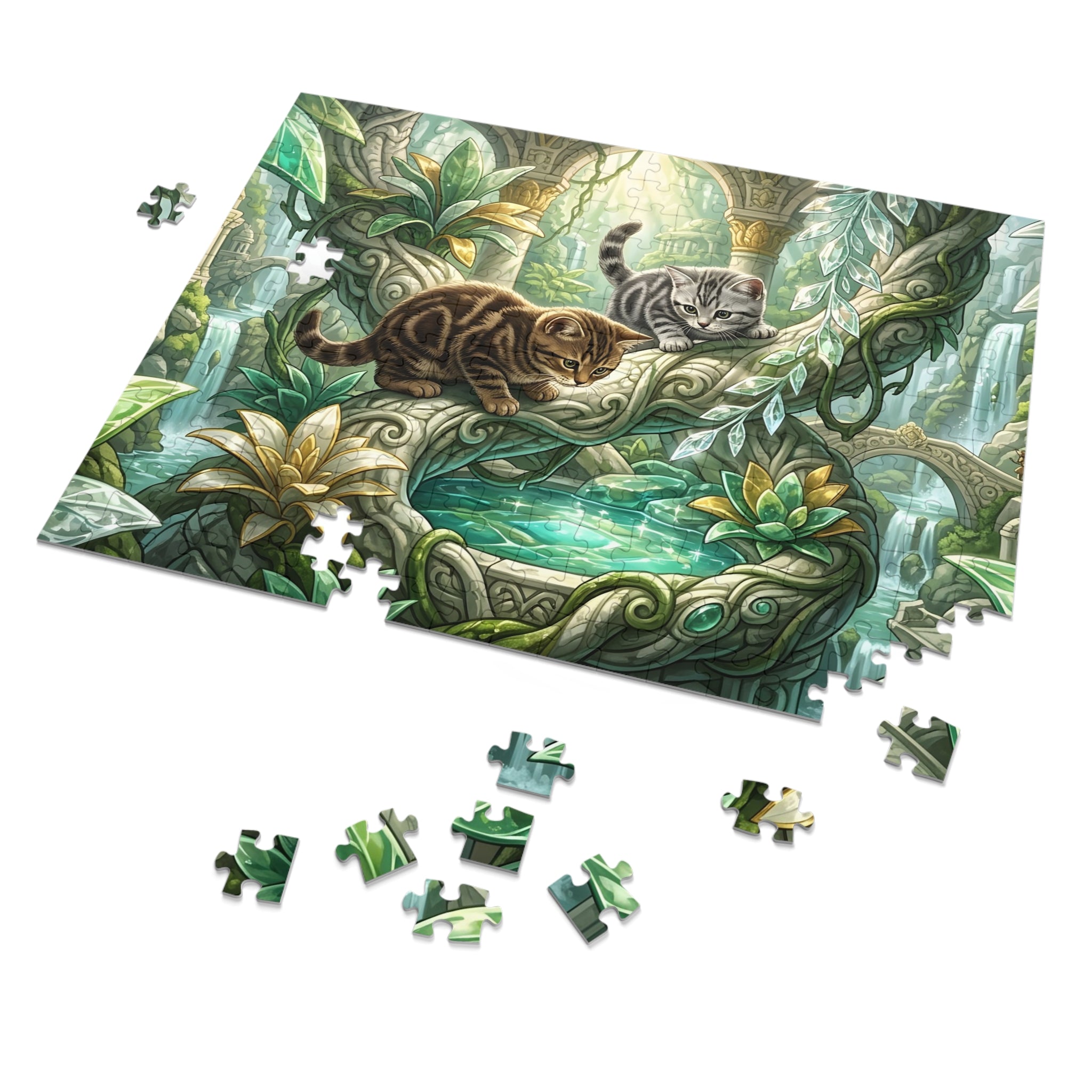 American Shorthair Kitten Emerald Crystal Sanctuary Jigsaw Puzzle