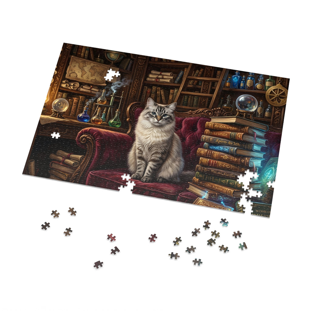 Seal Lynx Point Ragdoll Vintage Library Spellbooks Jigsaw Puzzle