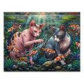 Calico and Grey White Sphynx Koi Pond Jigsaw Puzzle