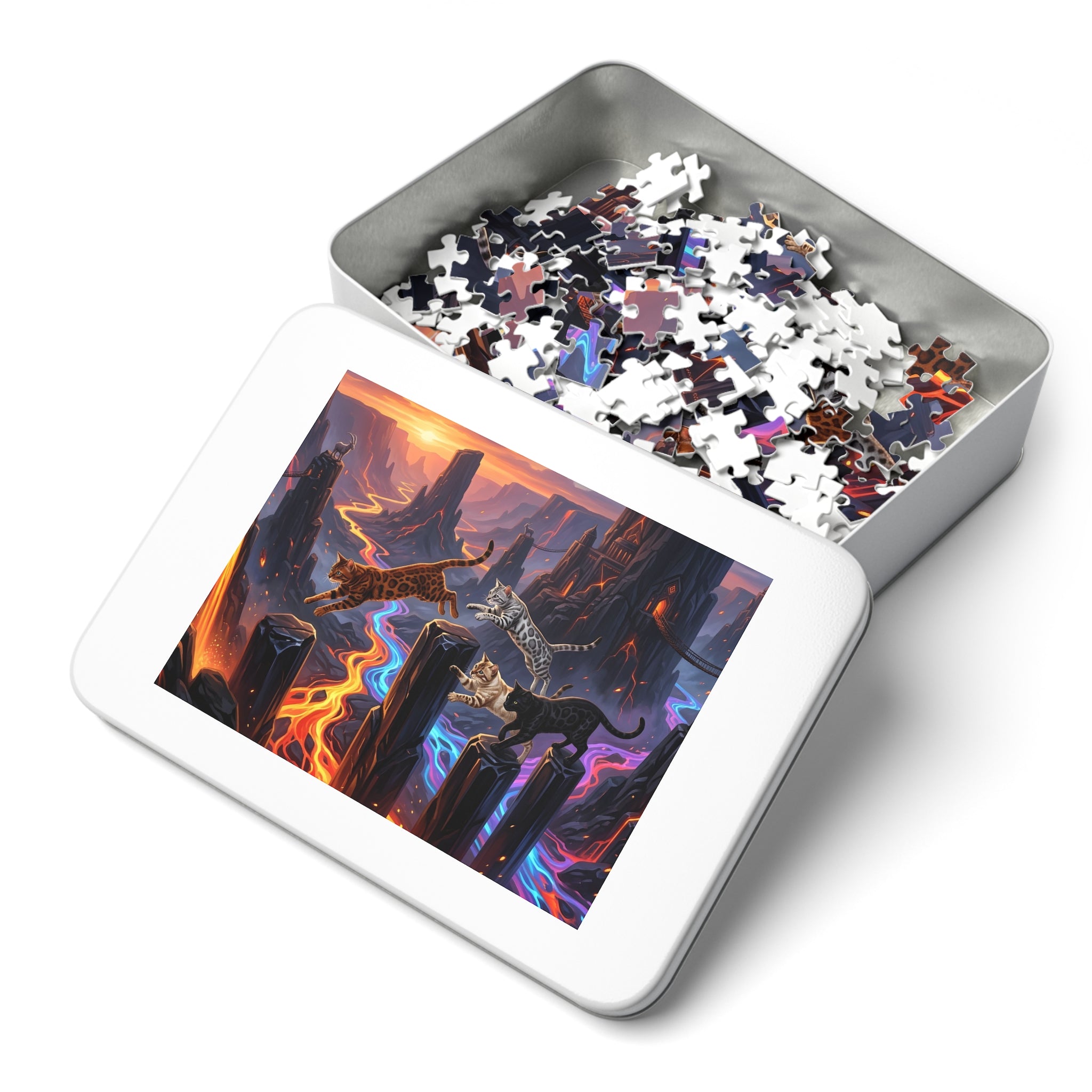 Bengal Cat Volcanic Lava Canyon Basalt Pillars Jigsaw Puzzle