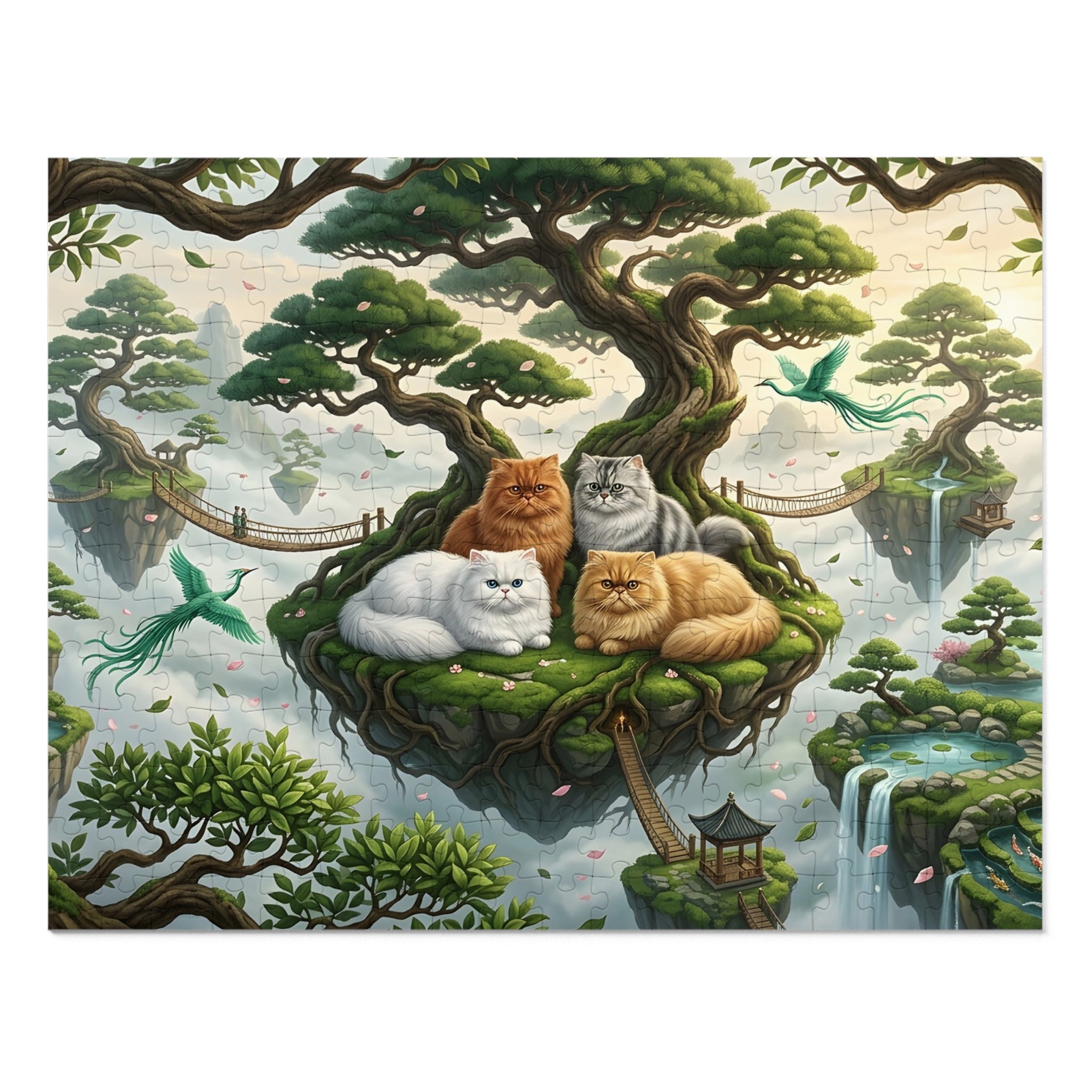Persian Cat Floating Bonsai Island Sky Garden Jigsaw Puzzle
