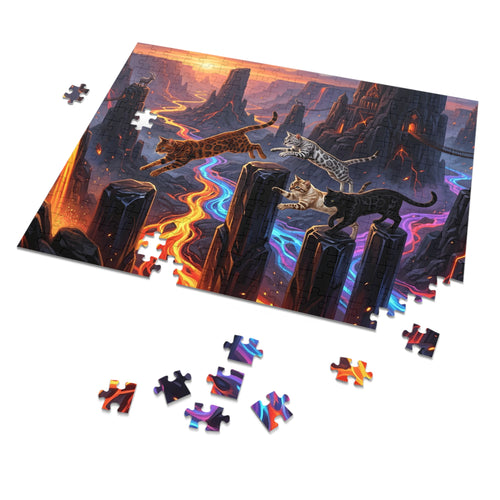 Bengal Cat Volcanic Lava Canyon Basalt Pillars Jigsaw Puzzle