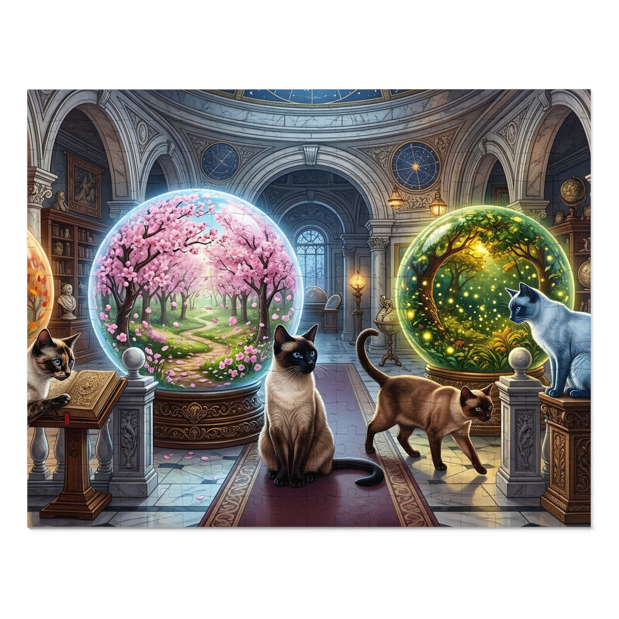 Siamese Magical Library and Magic Orbs Jigsaw Puzzle